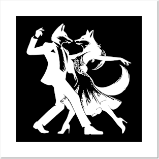 Cool tango design: two dancing foxes! Posters and Art